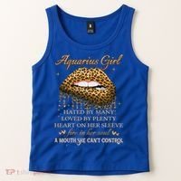 Aquarius Birthday Funny Gift Funny Leopard Sexy Lip Gift Tank Top thumb 2