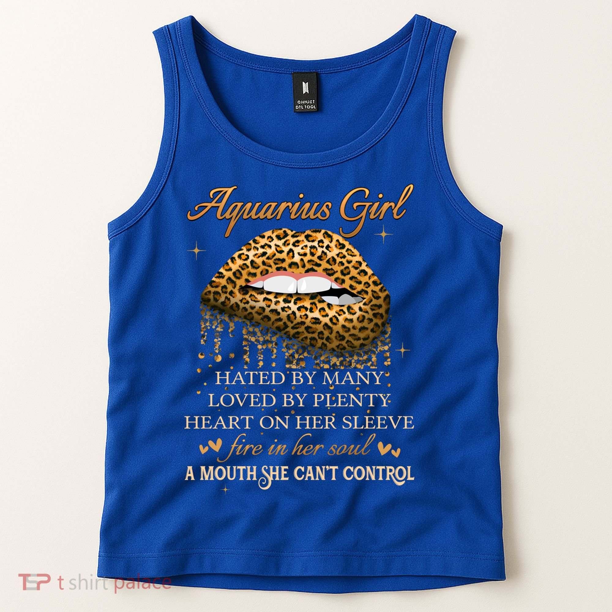 Aquarius Birthday Funny Gift Funny Leopard Sexy Lip Gift Tank Top