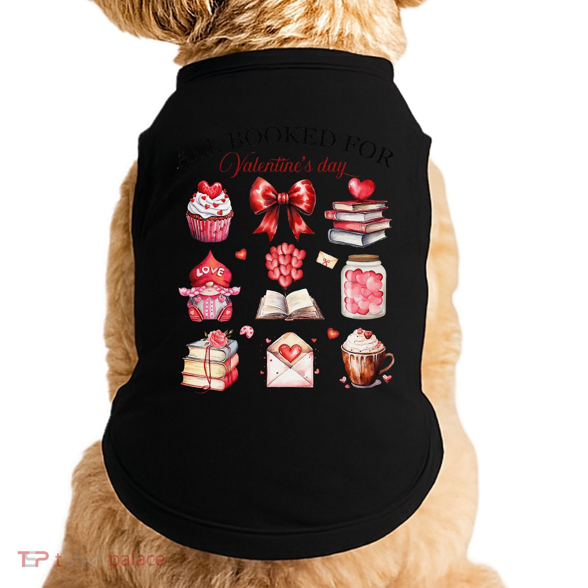 All Booked For ValentineS Day Coquette Bow Teacher Bookworm Doggie Tank