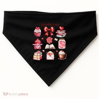 All Booked For ValentineS Day Coquette Bow Teacher Bookworm USA-Made Doggie Bandana