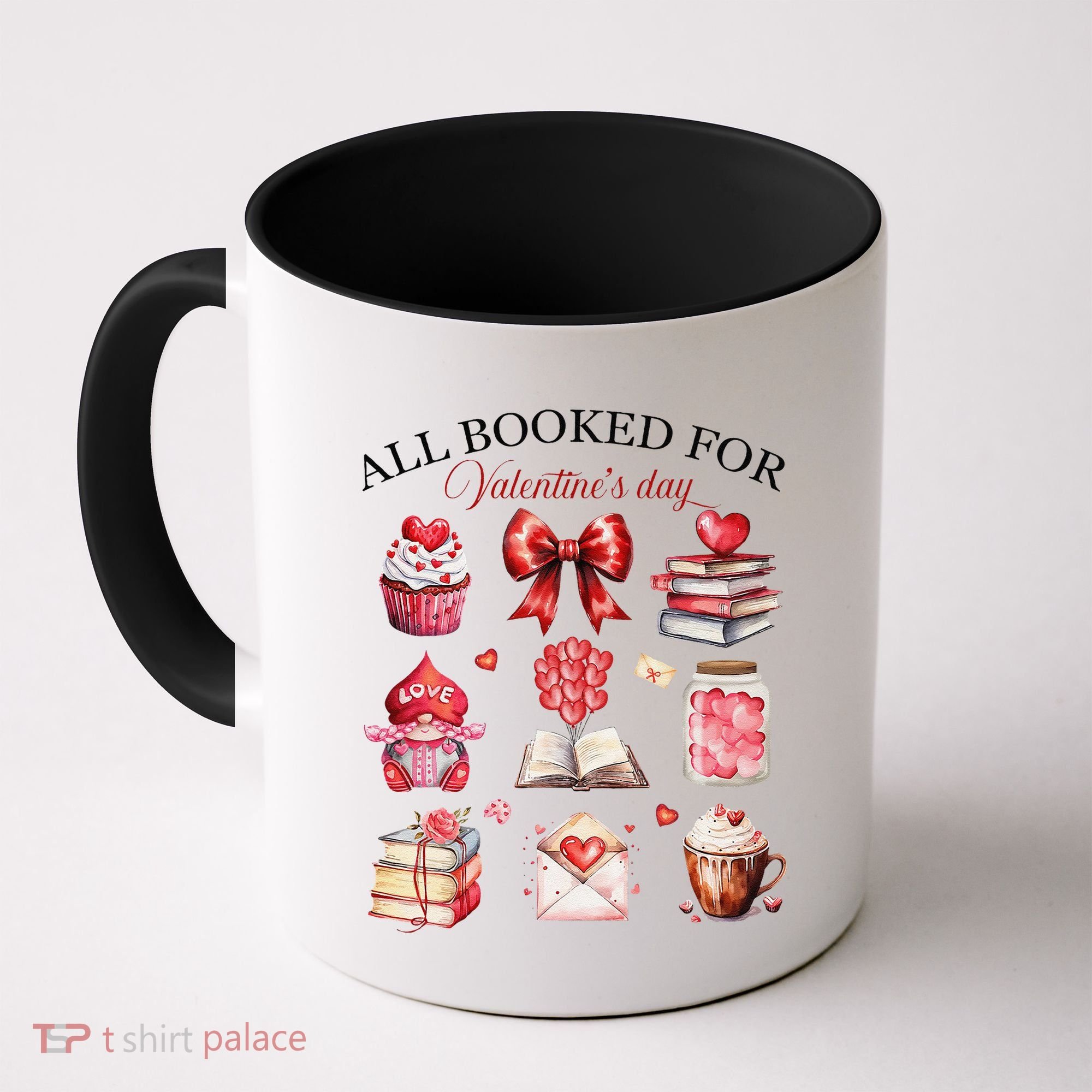 All Booked For ValentineS Day Coquette Bow Teacher Bookworm Coffee Mug