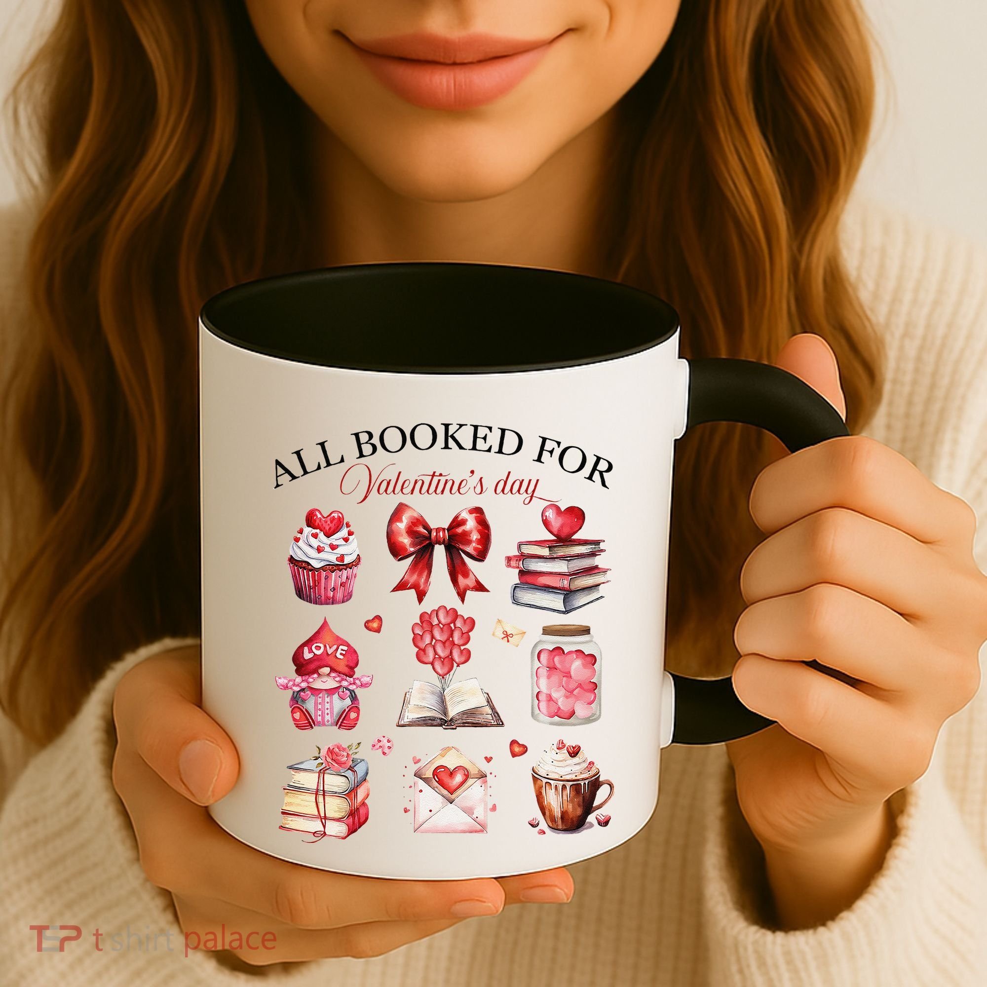 All Booked For ValentineS Day Coquette Bow Teacher Bookworm Coffee Mug