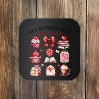 All Booked For ValentineS Day Coquette Bow Teacher Bookworm Coaster thumb 0