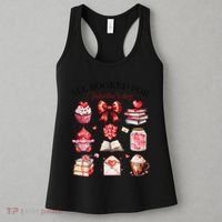 All Booked For ValentineS Day Coquette Bow Teacher Bookworm Women's Tank Top thumb 3