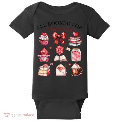 All Booked For ValentineS Day Coquette Bow Teacher Bookworm Baby Bodysuit