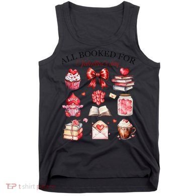 All Booked For ValentineS Day Coquette Bow Teacher Bookworm Tank Top