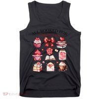 All Booked For ValentineS Day Coquette Bow Teacher Bookworm Tank Top thumb 0