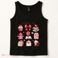 All Booked For ValentineS Day Coquette Bow Teacher Bookworm Tank Top thumb 2