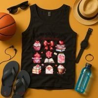 All Booked For ValentineS Day Coquette Bow Teacher Bookworm Tank Top thumb 4