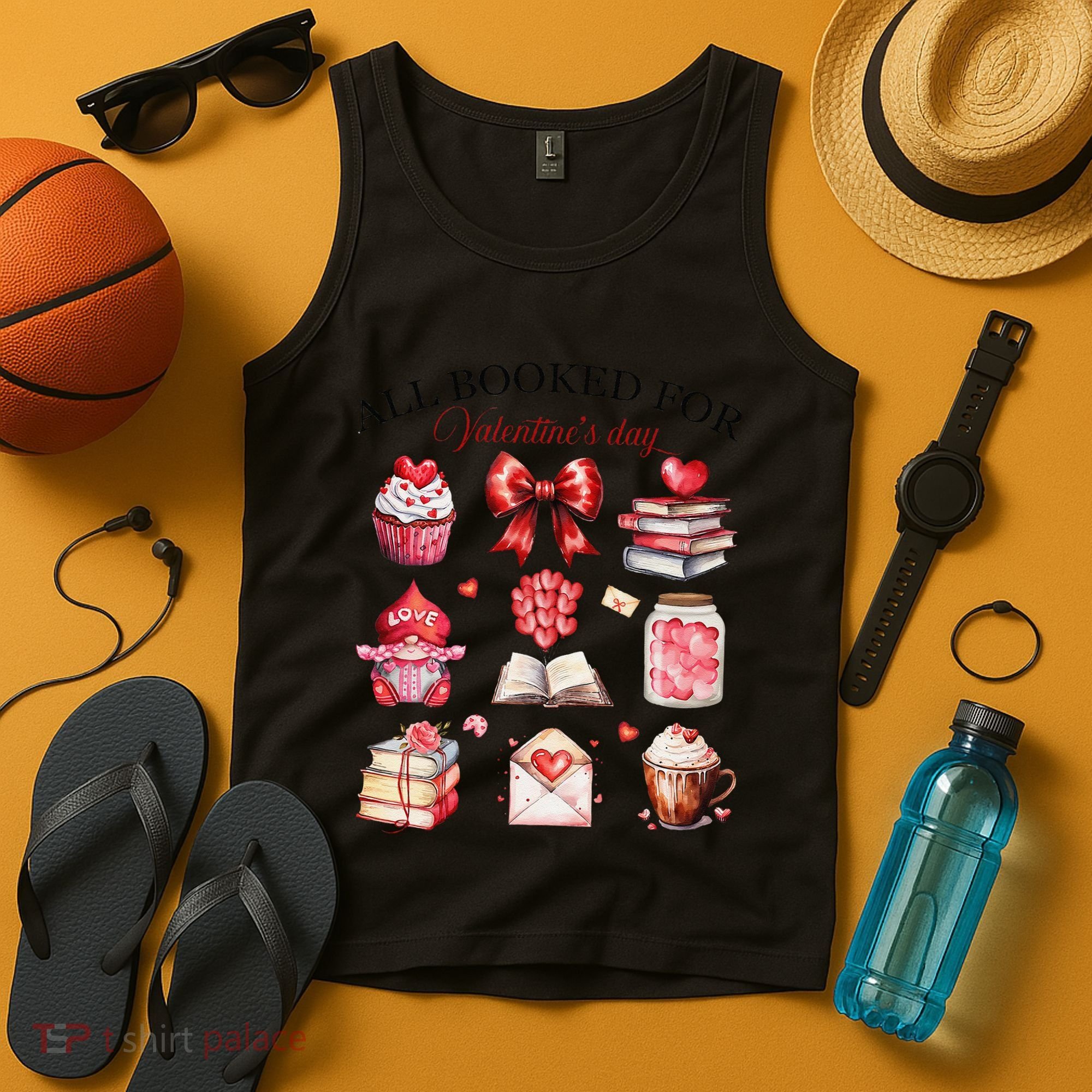 All Booked For ValentineS Day Coquette Bow Teacher Bookworm Tank Top