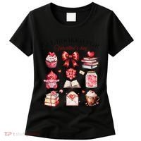 All Booked For ValentineS Day Coquette Bow Teacher Bookworm Women's T-Shirt thumb 0