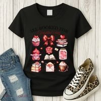 All Booked For ValentineS Day Coquette Bow Teacher Bookworm Women's T-Shirt thumb 3