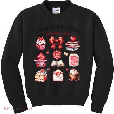 All Booked For ValentineS Day Coquette Bow Teacher Bookworm Kids Sweatshirt