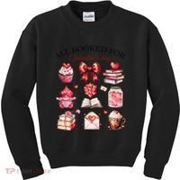 All Booked For ValentineS Day Coquette Bow Teacher Bookworm Kids Sweatshirt thumb 0