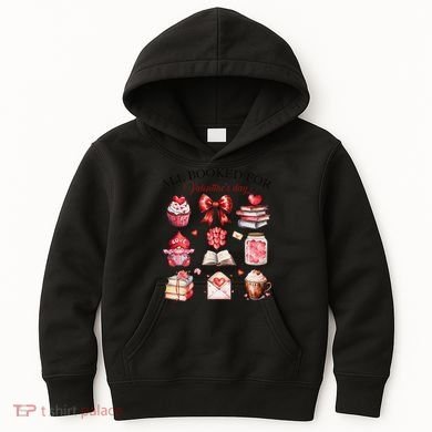 All Booked For ValentineS Day Coquette Bow Teacher Bookworm Kids Hoodie