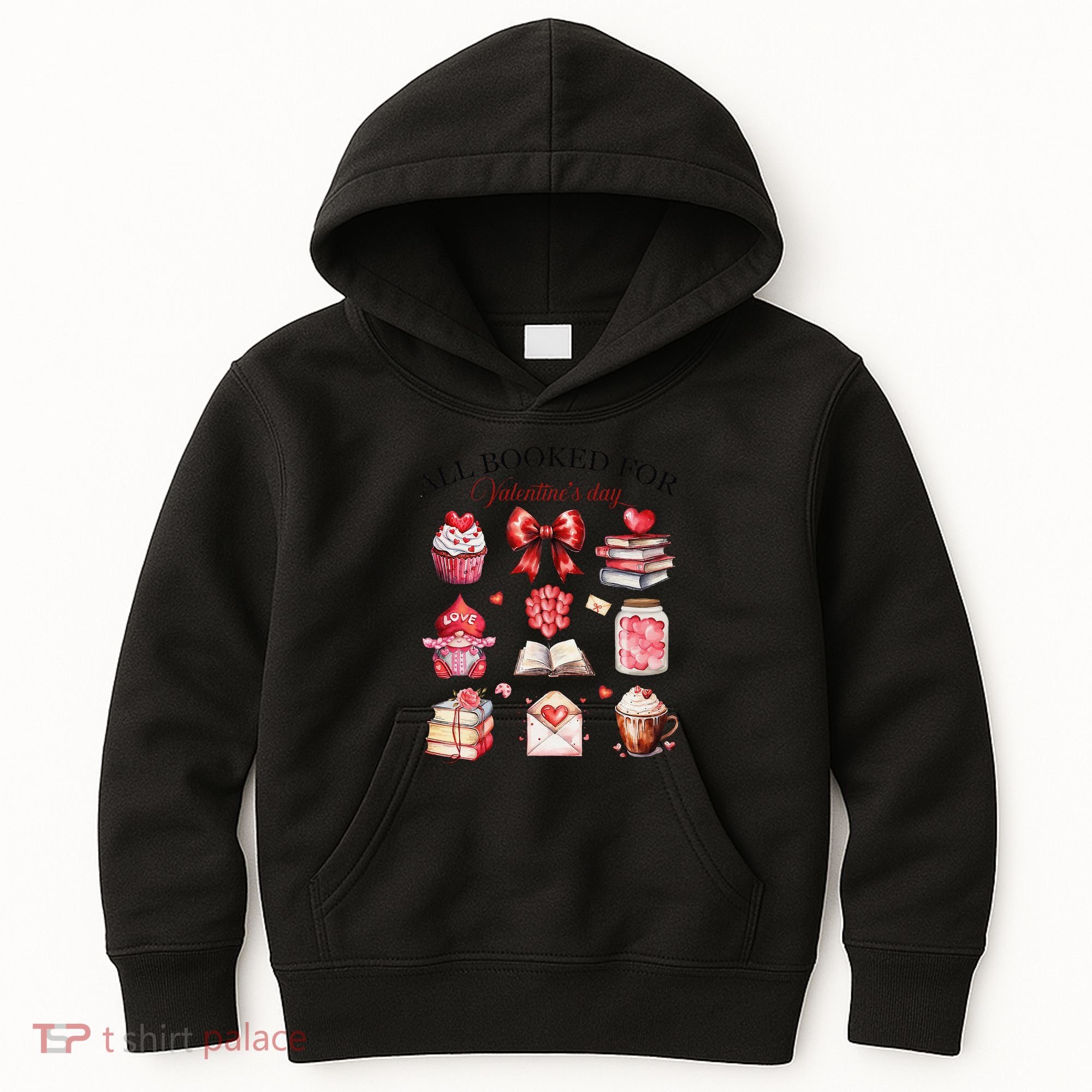 All Booked For ValentineS Day Coquette Bow Teacher Bookworm Kids Hoodie