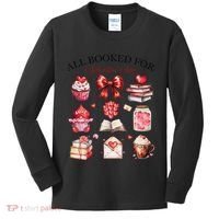 All Booked For ValentineS Day Coquette Bow Teacher Bookworm Kids Long Sleeve Shirt thumb 0