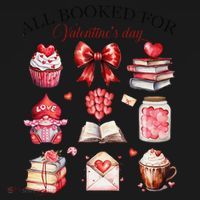 All Booked For ValentineS Day Coquette Bow Teacher Bookworm Tote Bag thumb 4