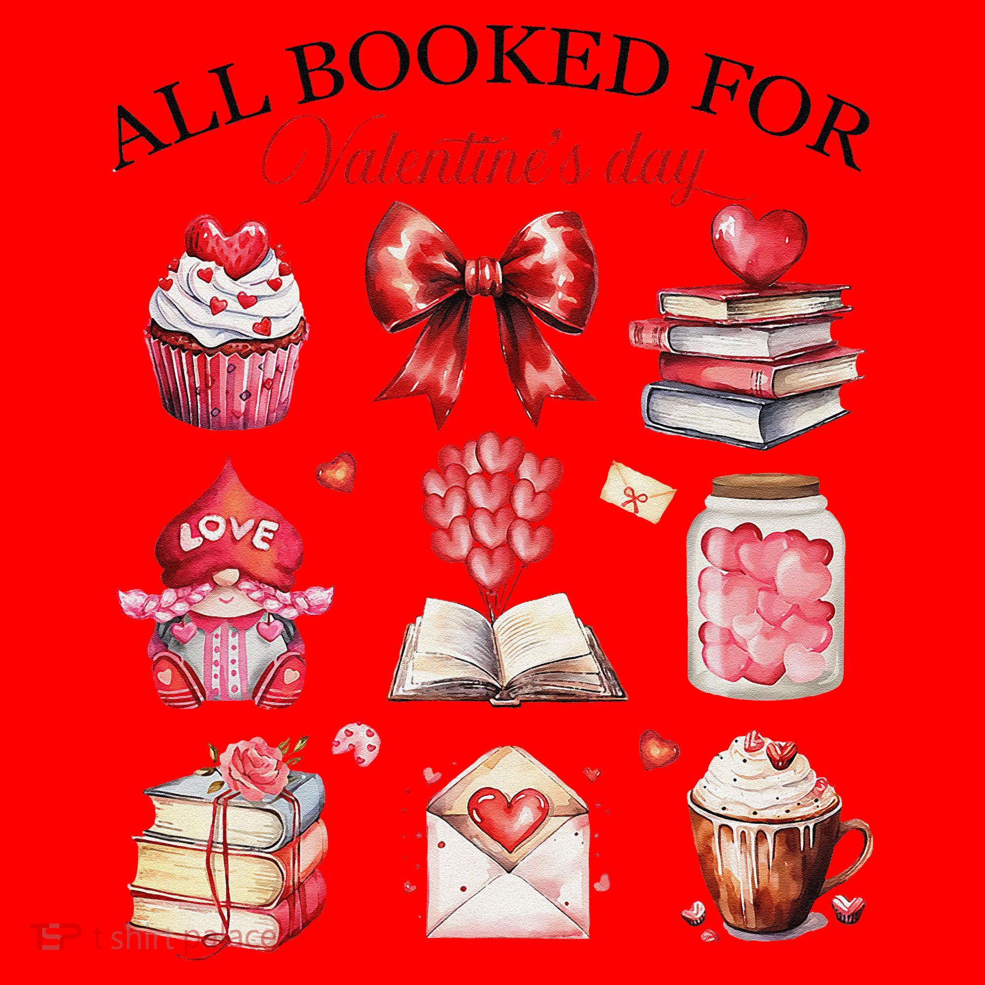 All Booked For ValentineS Day Coquette Bow Teacher Bookworm Santa Hat