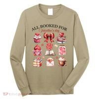 All Booked For ValentineS Day Coquette Bow Teacher Bookworm Long Sleeve Shirt thumb 0