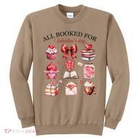 All Booked For ValentineS Day Coquette Bow Teacher Bookworm Sweatshirt thumb 0