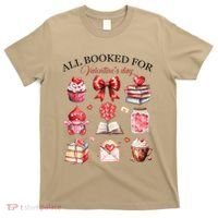 All Booked For ValentineS Day Coquette Bow Teacher Bookworm T-Shirt thumb 0