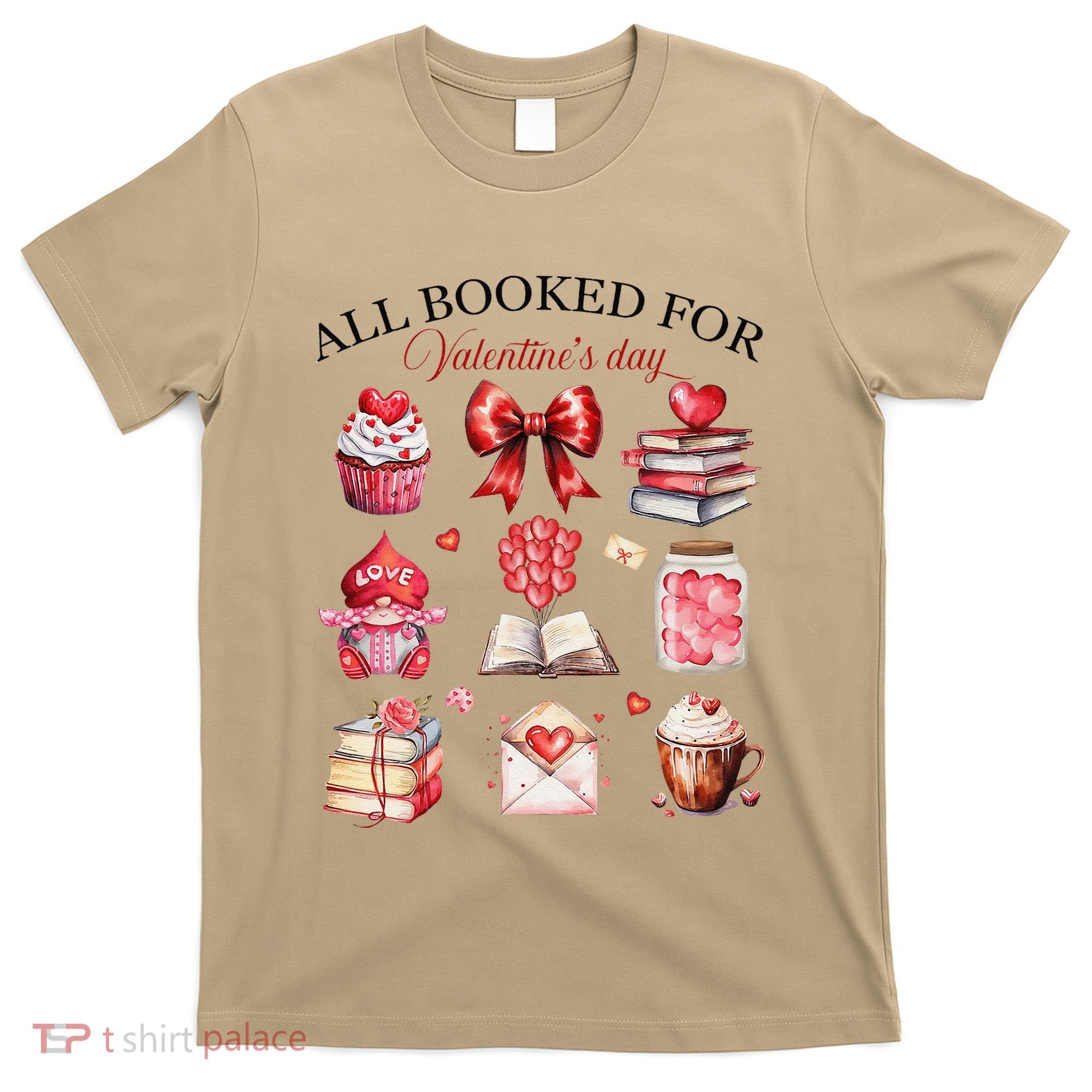 All Booked For ValentineS Day Coquette Bow Teacher Bookworm T-Shirt