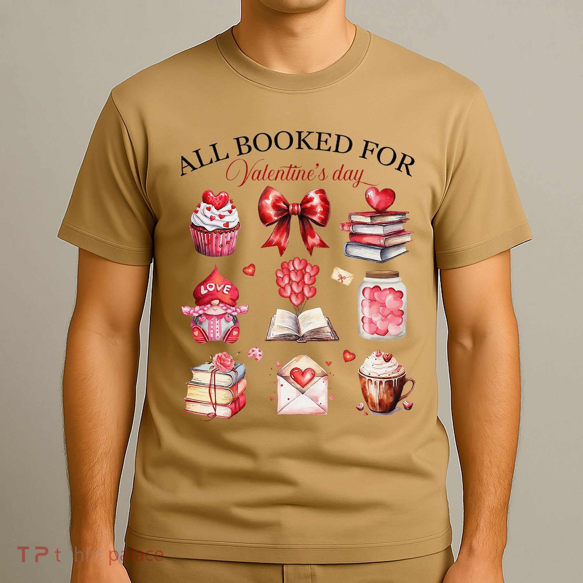 All Booked For ValentineS Day Coquette Bow Teacher Bookworm T-Shirt