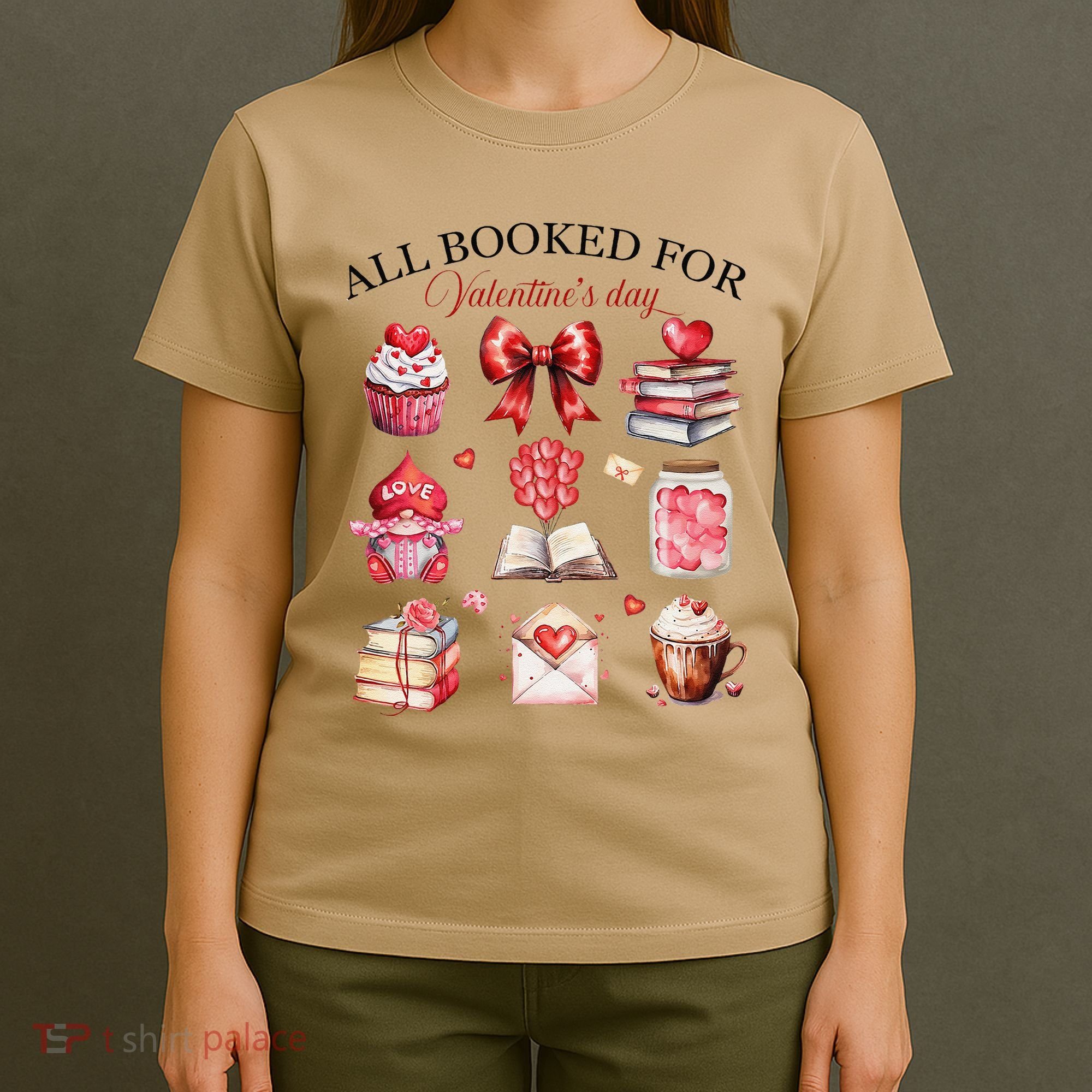 All Booked For ValentineS Day Coquette Bow Teacher Bookworm T-Shirt