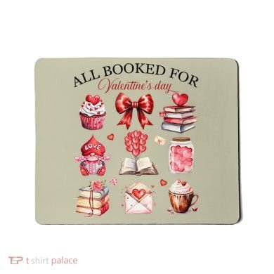 All Booked For ValentineS Day Coquette Bow Teacher Bookworm Mousepad