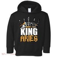 Aries Birthday Gifts King Aries Zodiac Toddler Hoodie thumb 0