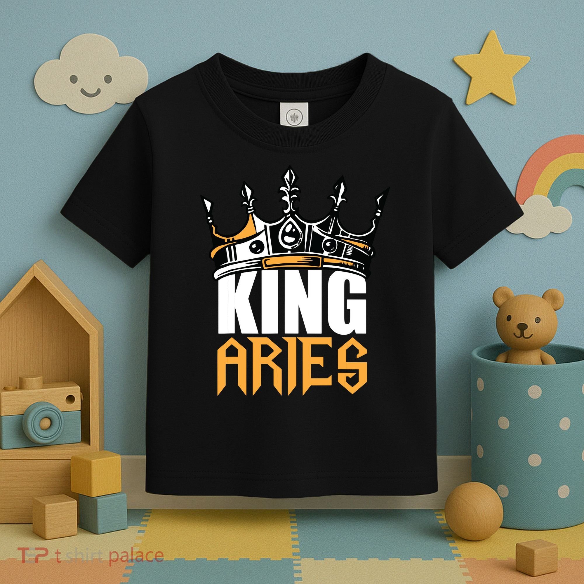 Aries Birthday Gifts King Aries Zodiac Toddler T-Shirt