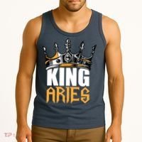 Aries Birthday Gifts King Aries Zodiac Tank Top thumb 3