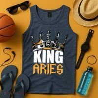 Aries Birthday Gifts King Aries Zodiac Tank Top thumb 4