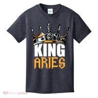 Aries Birthday Gifts King Aries Zodiac Kids T-Shirt thumb 0