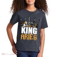 Aries Birthday Gifts King Aries Zodiac Kids T-Shirt thumb 2