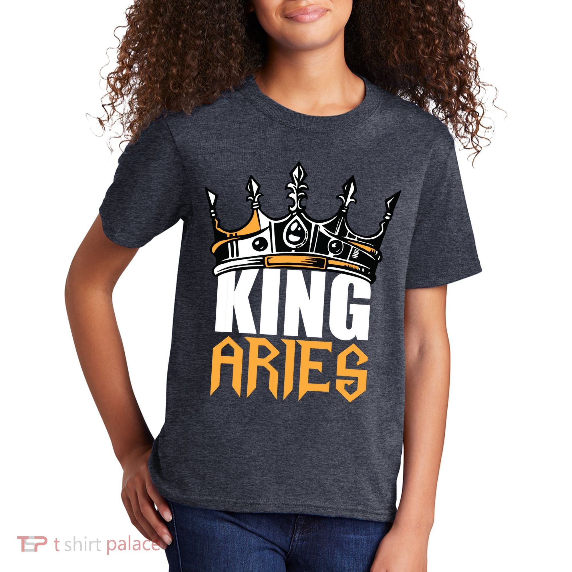Aries Birthday Gifts King Aries Zodiac Kids T-Shirt