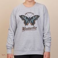 Antisocial Butterfly Grunge Fairycore Aesthetic Introvert Women's Sweatshirt thumb 0