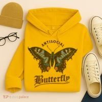 Antisocial Butterfly Grunge Fairycore Aesthetic Introvert Hoodie thumb 4