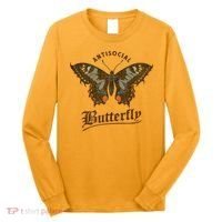 Antisocial Butterfly Grunge Fairycore Aesthetic Introvert Long Sleeve Shirt thumb 0