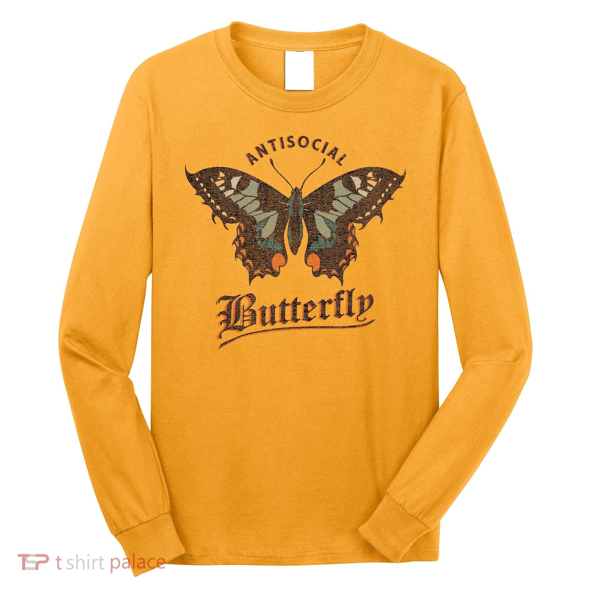 Antisocial Butterfly Grunge Fairycore Aesthetic Introvert Long Sleeve Shirt