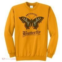 Antisocial Butterfly Grunge Fairycore Aesthetic Introvert Sweatshirt thumb 0