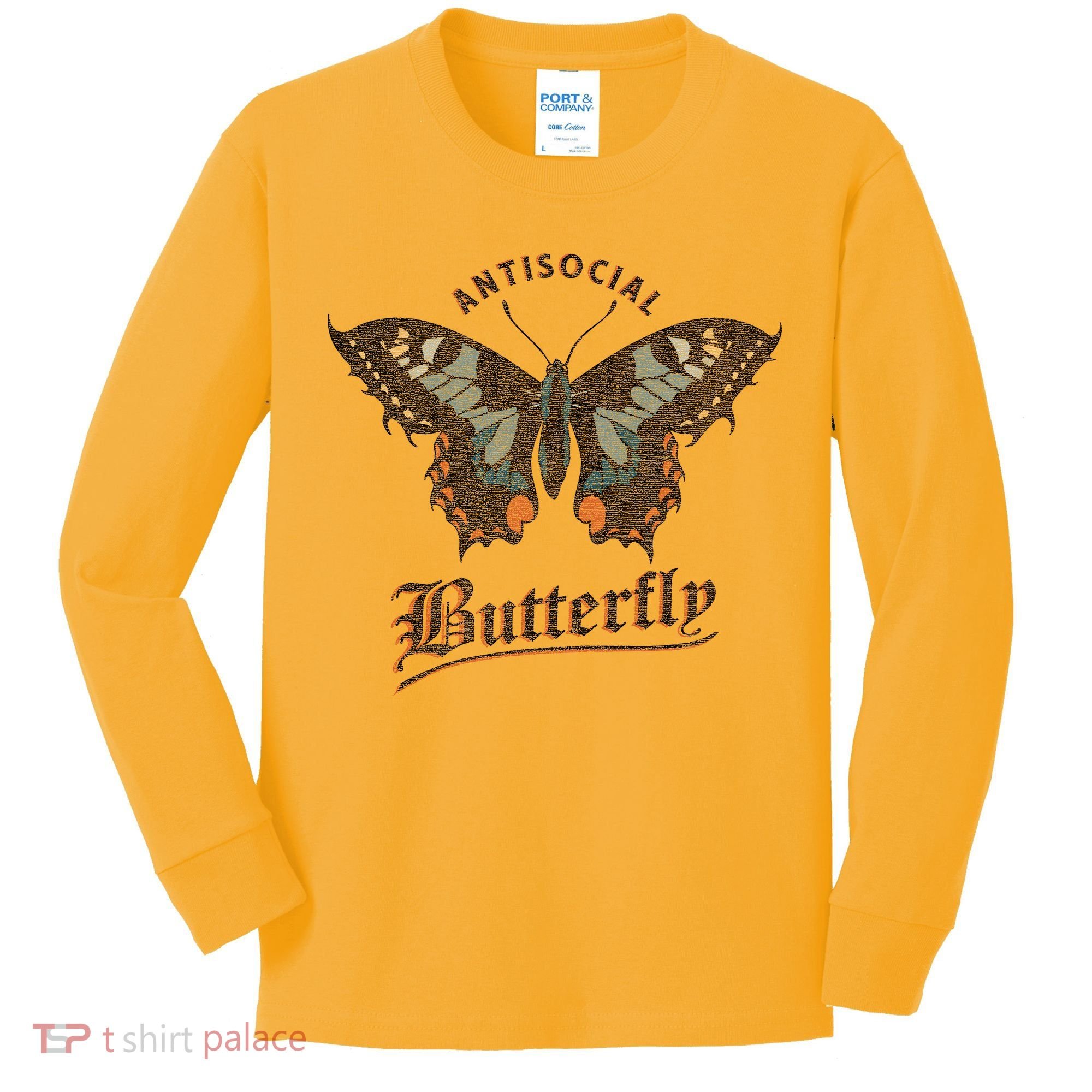 Antisocial Butterfly Grunge Fairycore Aesthetic Introvert Kids Long Sleeve Shirt