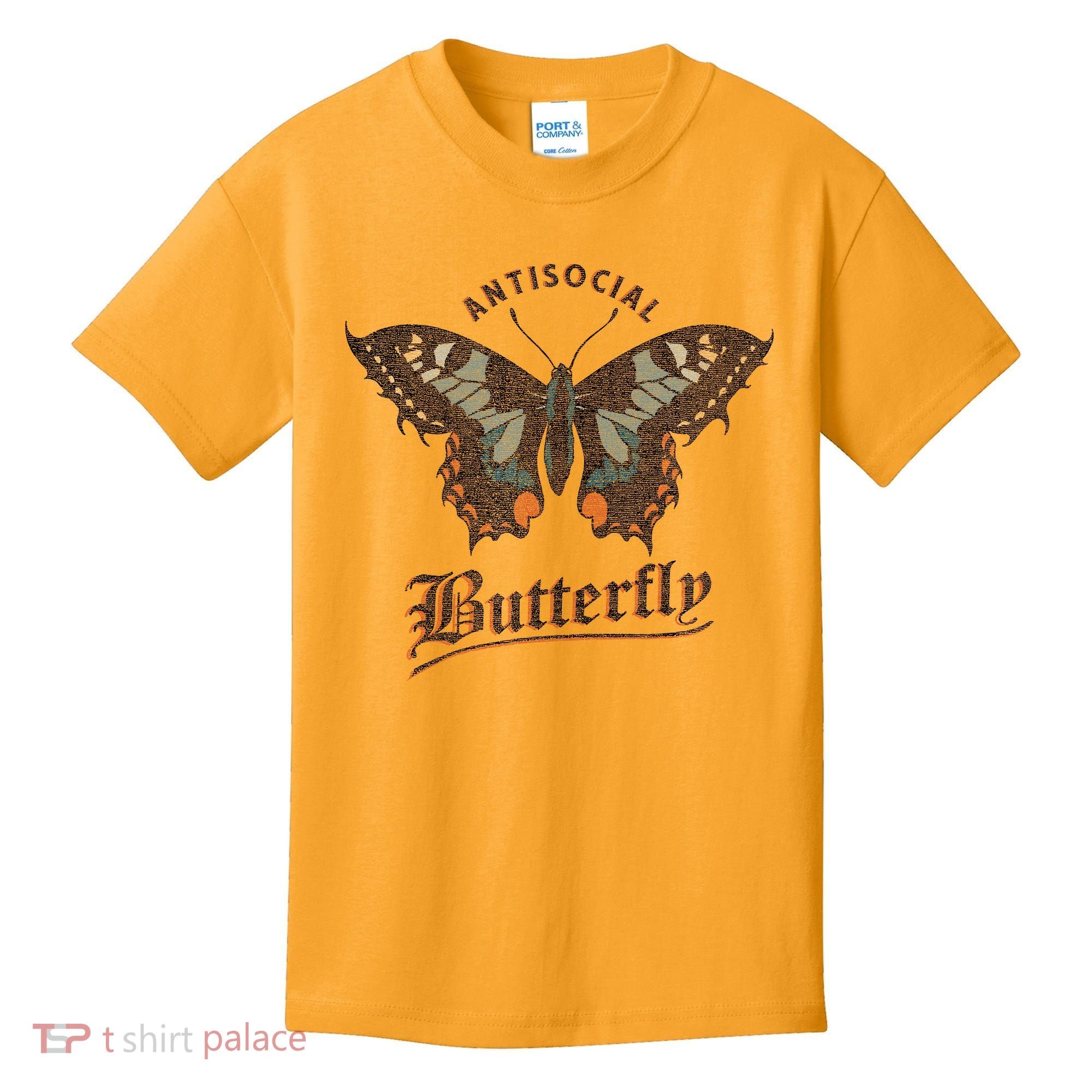 Antisocial Butterfly Grunge Fairycore Aesthetic Introvert Kids T-Shirt