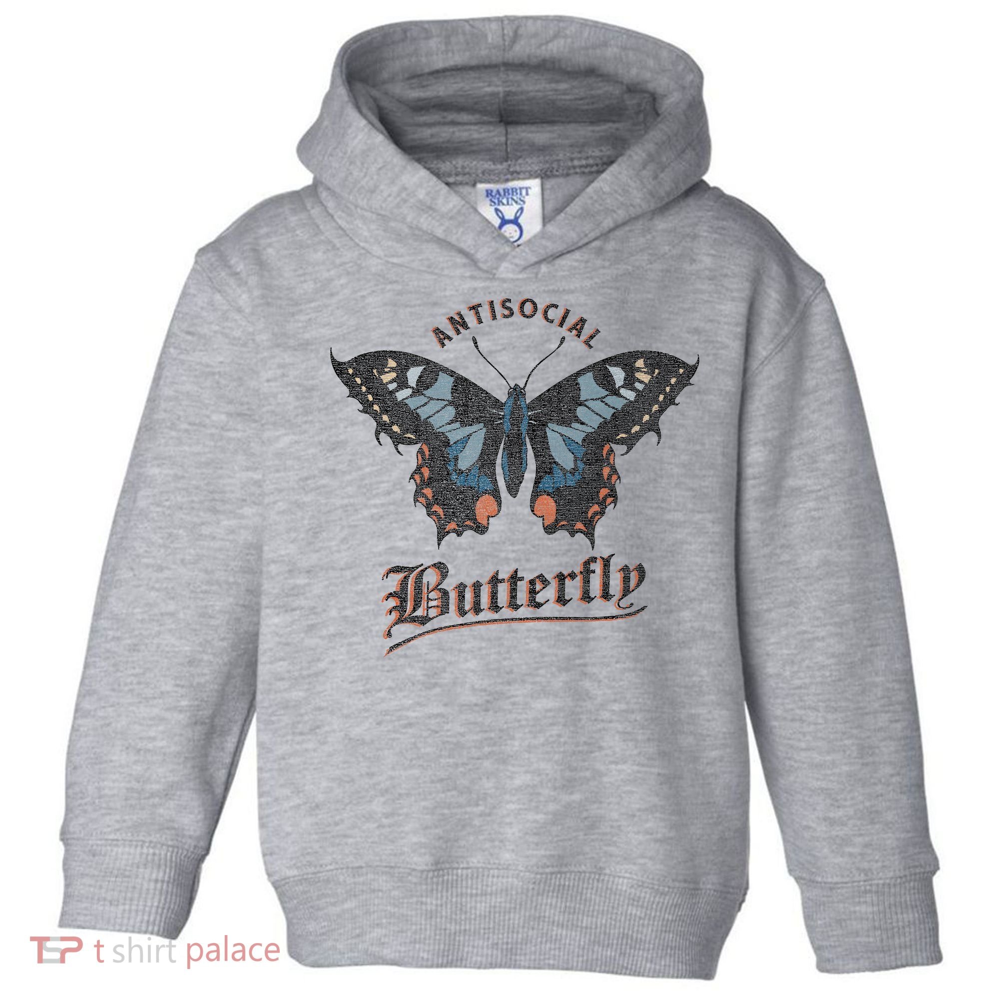 Antisocial Butterfly Grunge Fairycore Aesthetic Introvert Toddler Hoodie