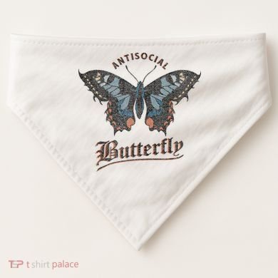 Antisocial Butterfly Grunge Fairycore Aesthetic Introvert USA-Made Doggie Bandana