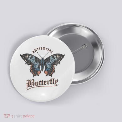 Antisocial Butterfly Grunge Fairycore Aesthetic Introvert Button