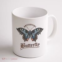 Antisocial Butterfly Grunge Fairycore Aesthetic Introvert Coffee Mug thumb 1