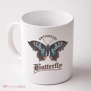Antisocial Butterfly Grunge Fairycore Aesthetic Introvert Coffee Mug