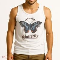 Antisocial Butterfly Grunge Fairycore Aesthetic Introvert Tank Top thumb 3